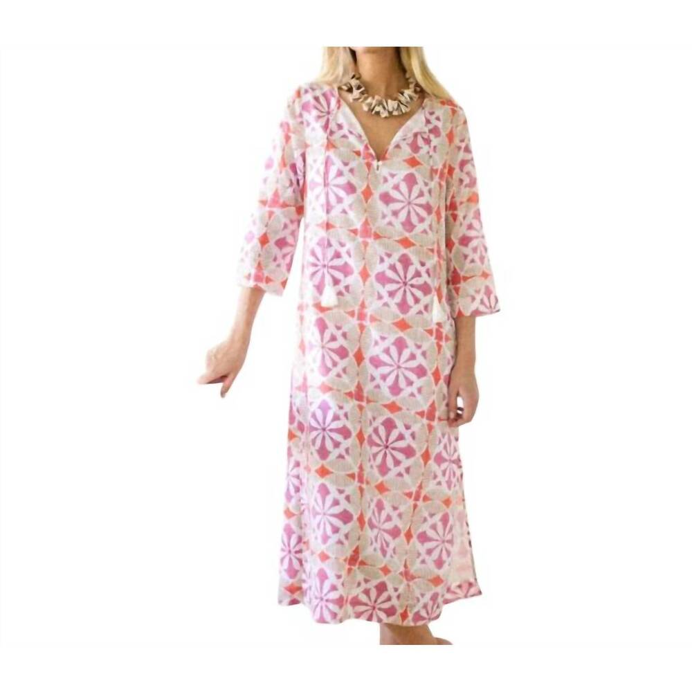 NEW MAREA sheath tunic dress in pink multi